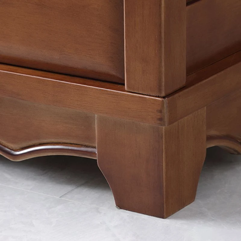 Armario independiente tradicional de madera maciza de caucho con 2 cajones Madera Clearhalo