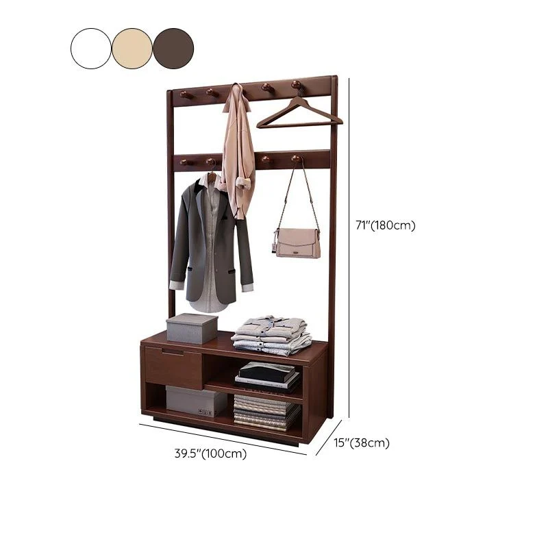 Armario de madera Armario de dormitorio moderno con estantes de almacenamiento Naturales Clearhalo