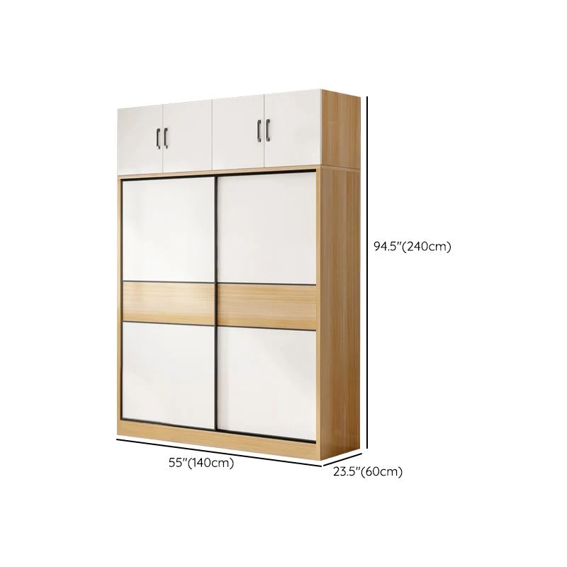 Armario de madera artificial Armario independiente con puertas correderas para dormitorio Clearhalo