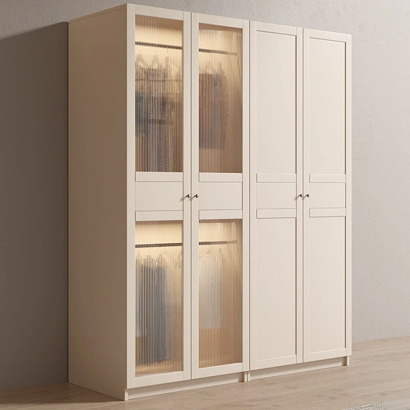 Armario de madera blanca Armario moderno con puertas de cierre suave Clearhalo