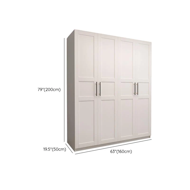 Armario de madera blanca con cajones y armario de almacenamiento con barra para colgar ropa Clearhalo