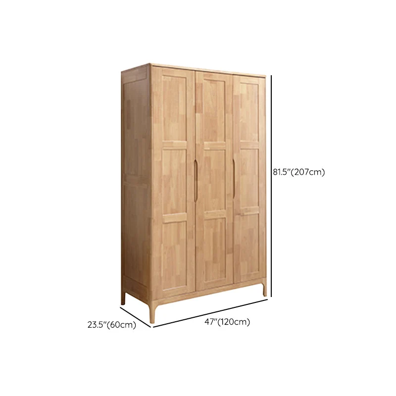 Armario de madera de caucho Armario Armario Armario con bisagras traseras contemporáneas Naturales Clearhalo
