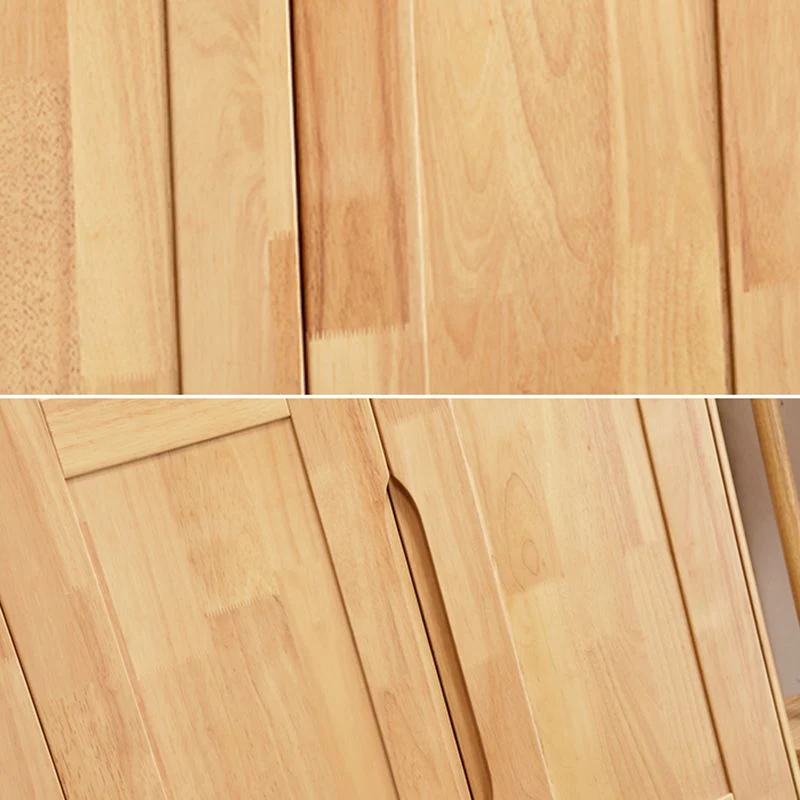 Armario de madera de caucho Armario Armario Armario con bisagras traseras contemporáneas Naturales Clearhalo