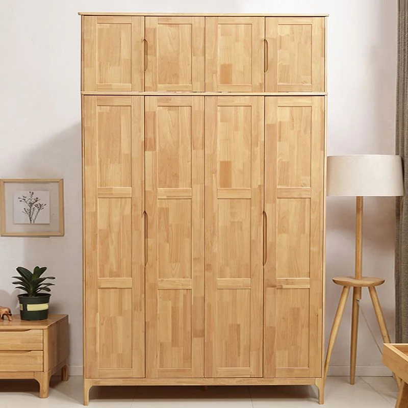 Armario de madera de caucho Armario Armario Armario con bisagras traseras contemporáneas Naturales Clearhalo