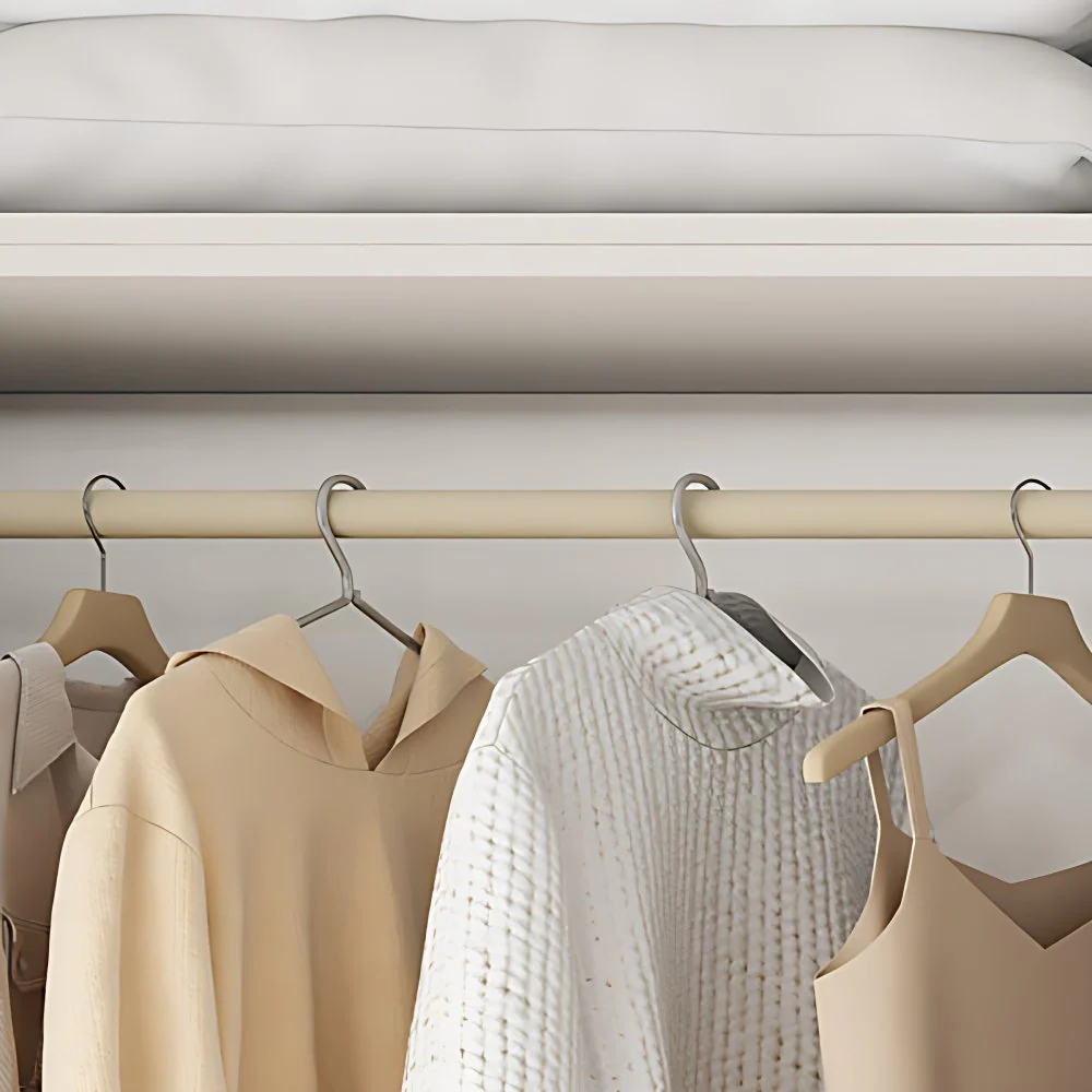 Armario de madera de color blanco con cajón de cierre suave para dormitorio Clearhalo