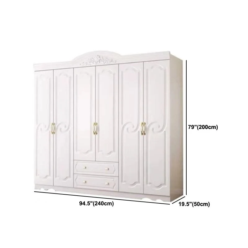 Armario de madera de color blanco con 2 cajones y puerta de cierre suave Clearhalo