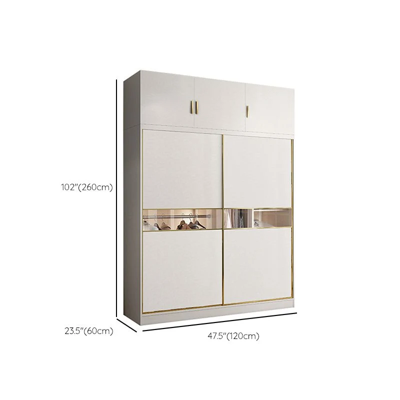 Armario Madera Color Blanco Con Varilla Tela Moderna Incluye Armario Armario Clearhalo
