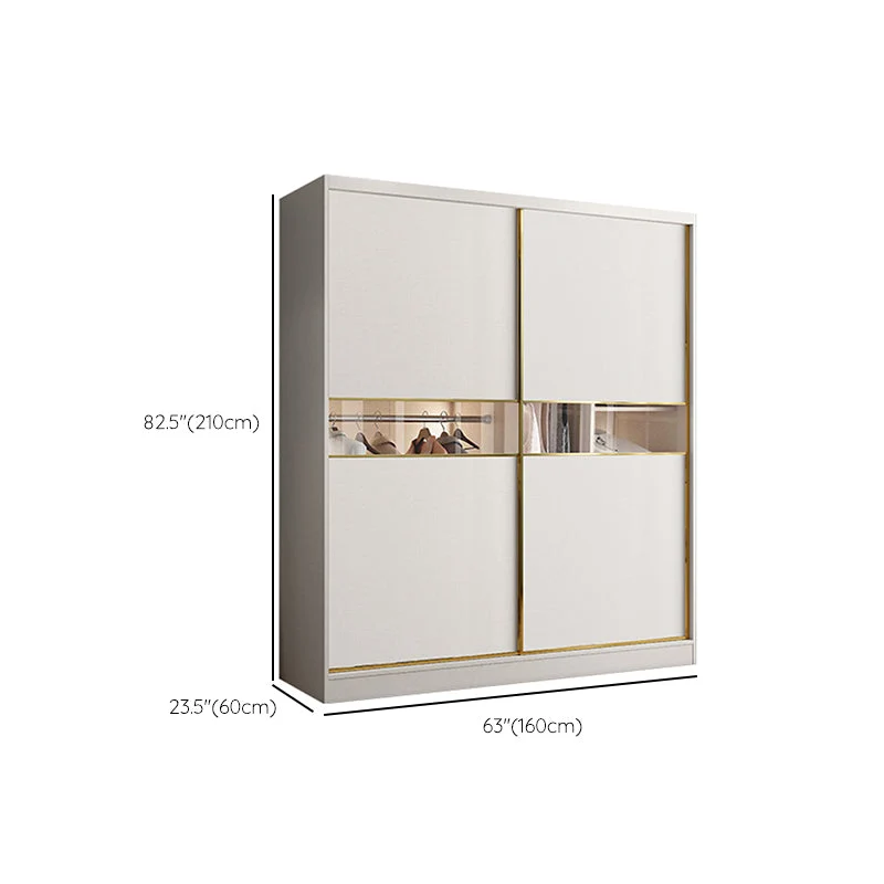 Armario Madera Color Blanco Con Varilla Tela Moderna Incluye Armario Armario Clearhalo
