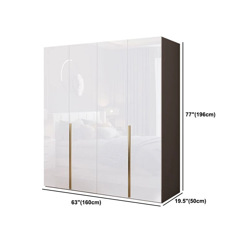 Armario de madera contemporáneo Armario de guardarropa con puerta de cierre suave de color blanco Clearhalo