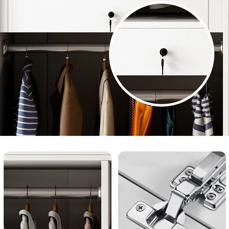 Armario de madera contemporáneo, color blanco, puerta de cierre suave, armario con 1 puerta Clearhalo