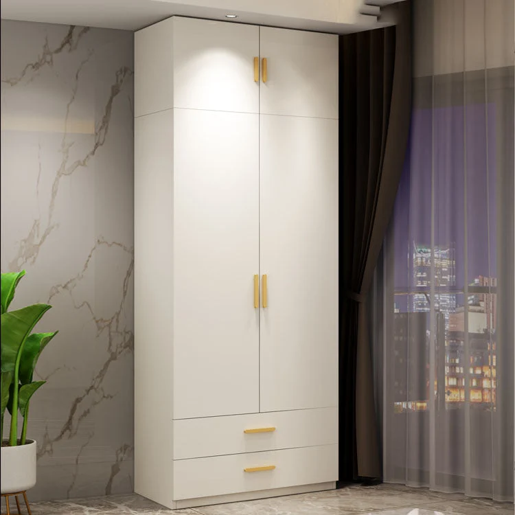 Armario de madera contemporáneo, color blanco, puerta de cierre suave, armario con 1 puerta Clearhalo