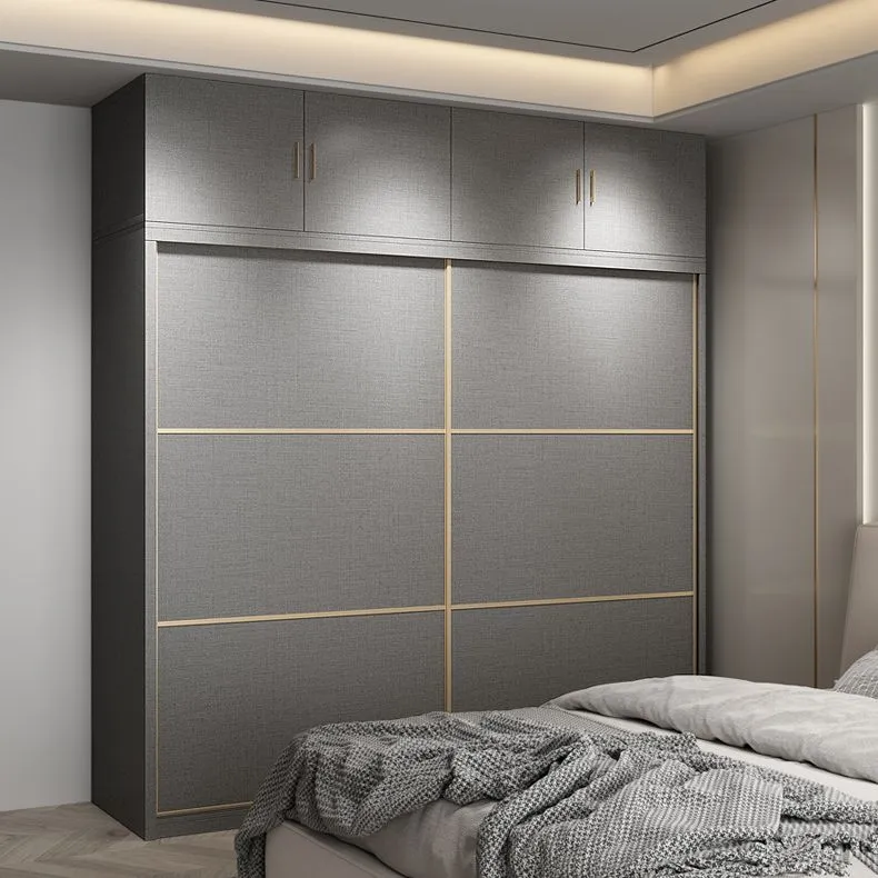 Armario de madera del guardarropa del color gris del estilo contemporáneo Rod incluido armario del guardarropa Clearhalo