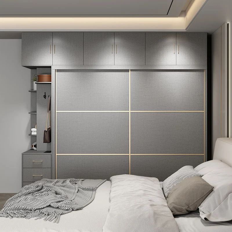 Armario de madera del guardarropa del color gris del estilo contemporáneo Rod incluido armario del guardarropa Clearhalo