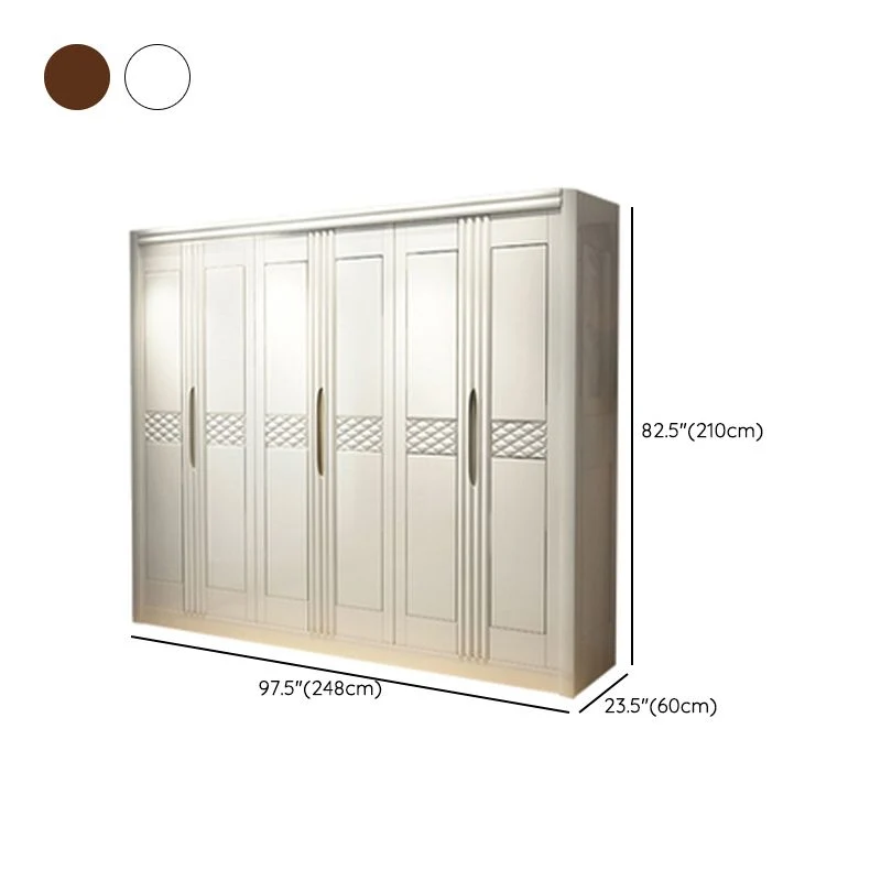 Armario de madera estilo campestre francés Ward para dormitorio Blanco Clearhalo