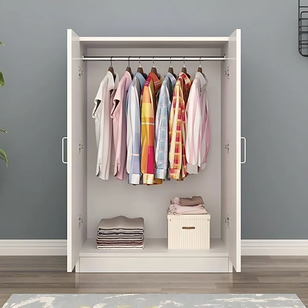 Armario de madera de estilo contemporáneo, armario con puerta de cierre suave para dormitorio Blanco Clearhalo