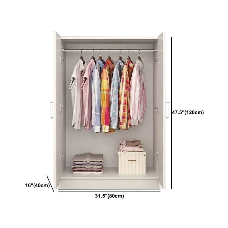 Armario de madera de estilo contemporáneo, armario con puerta de cierre suave para dormitorio Blanco Clearhalo