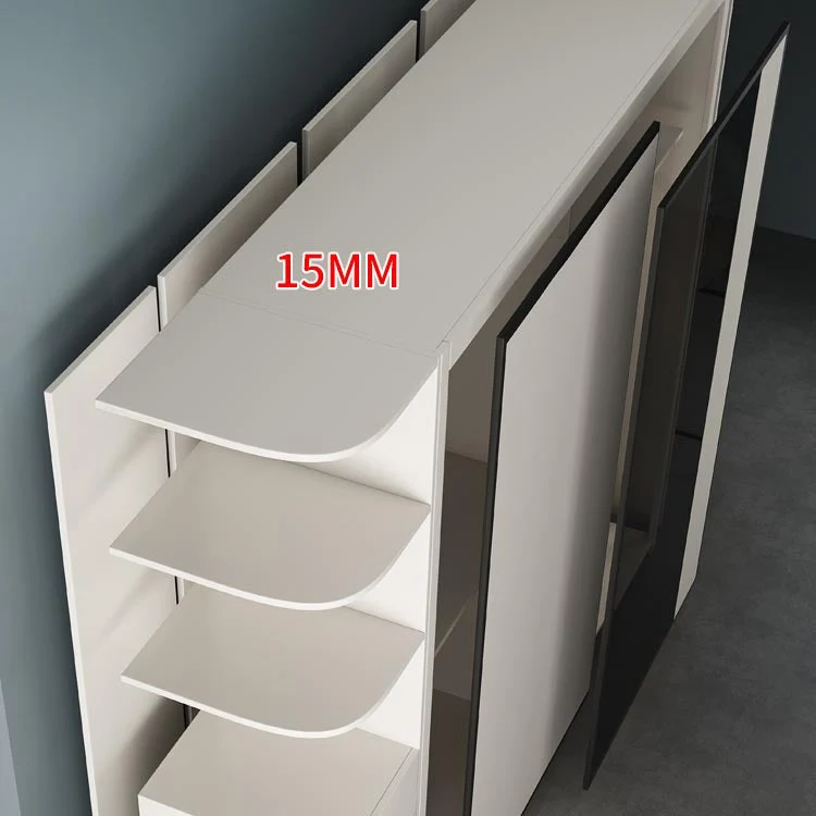 Armario de madera de estilo contemporáneo Armario guardarropa de color blanco con puerta corredera Clearhalo