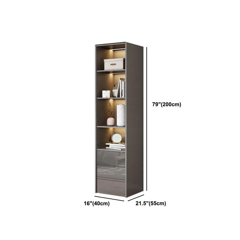 Armario de madera de estilo contemporáneo, armario guardarropa de 1 cajón de color gris para el hogar Clearhalo