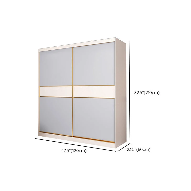 Armario de madera de estilo costero, armario con puertas corredizas para dormitorio Clearhalo