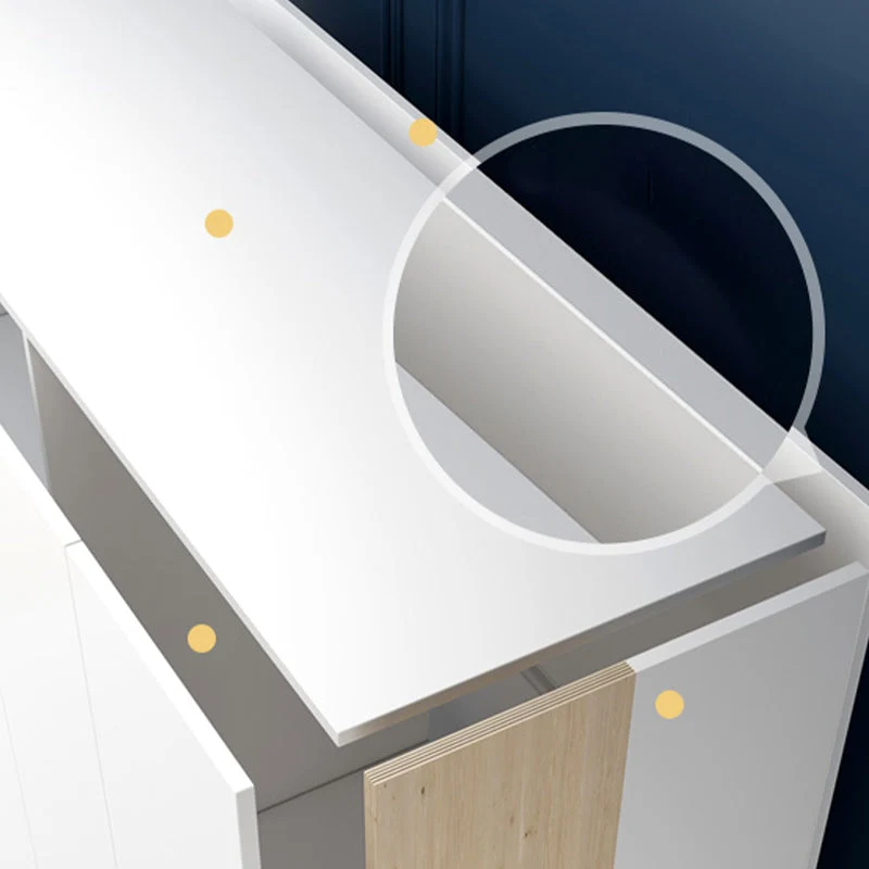 Armario de madera de ingenierí blanca Armario de estilo moderno con cajón Clearhalo