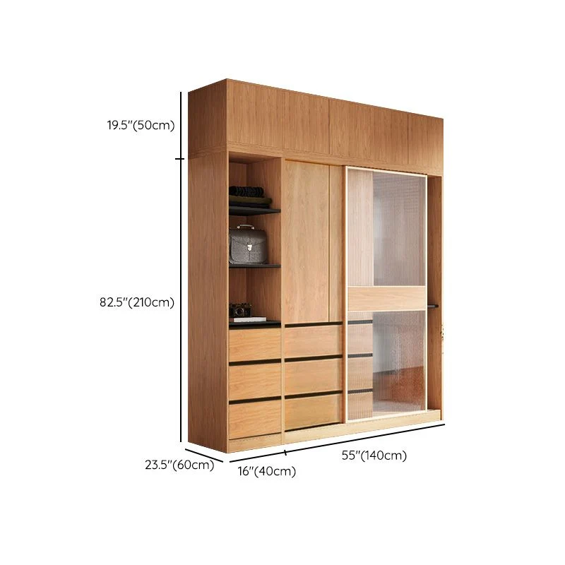 Armario de madera de ingenierí con cajón Armario guardarropa moderno Clearhalo