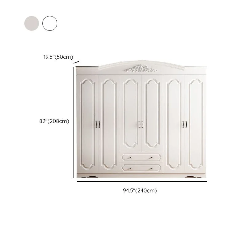 Armario de madera de ingenierí con 2 cajones, color blanco glamuroso Blanco Clearhalo