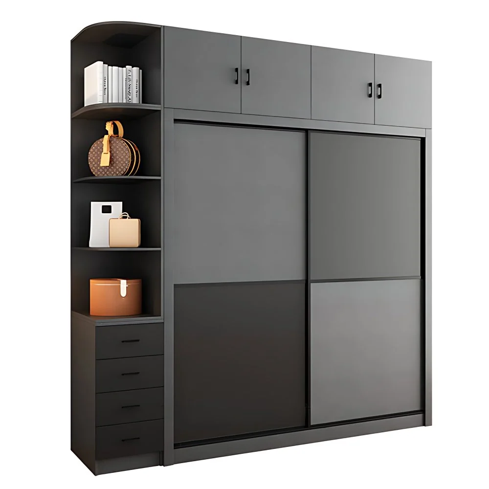 Armario de madera de ingenierí gris Armario Armario moderno Clearhalo