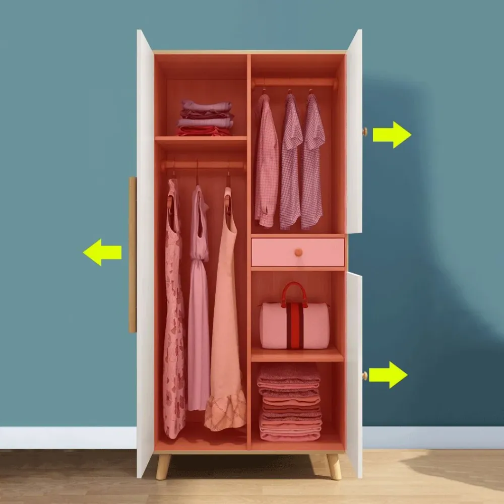 Armario de madera de ingenierí para el hogar, gabinete moderno con patas de madera Madera Clearhalo