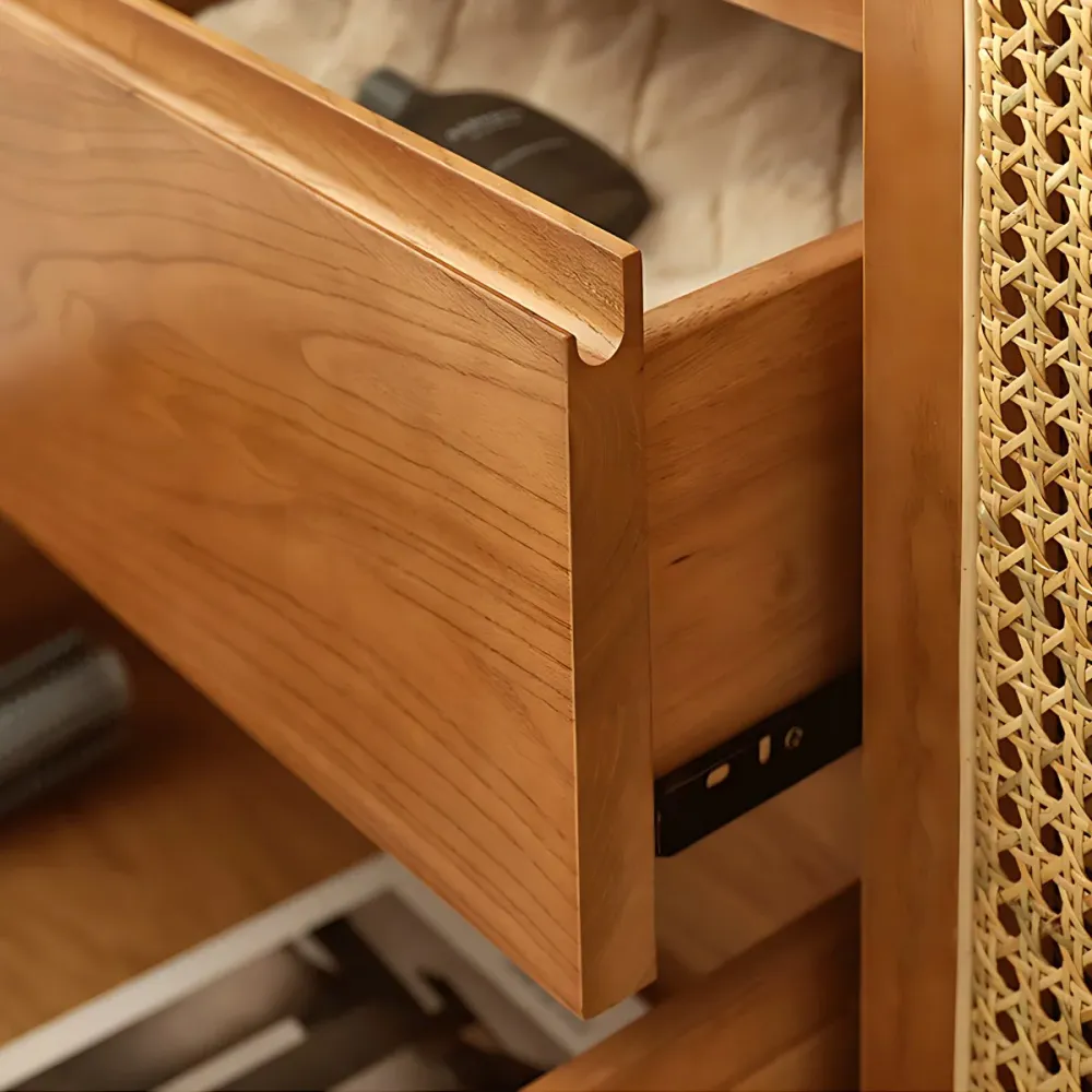 Armario de madera maciza con cajón Armario guardarropa moderno Nuez Clearhalo