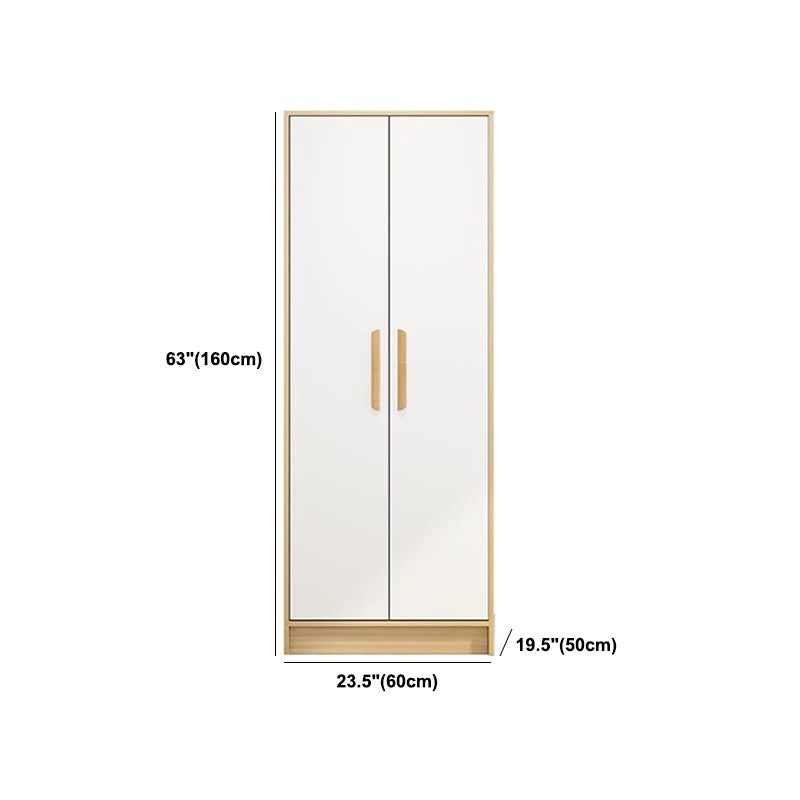 Armario de madera moderno, varilla de tela de Color blanco, armario guardarropa incluido para el hogar Clearhalo