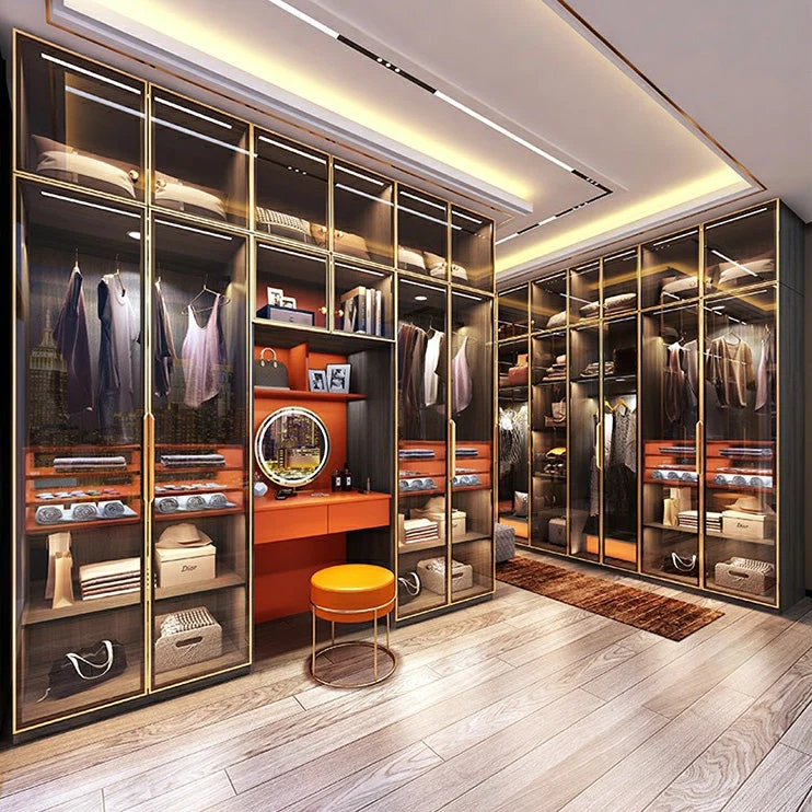 Armario de madera negra con puertas de vidrio Gabinete de almacenamiento interior moderno Clearhalo