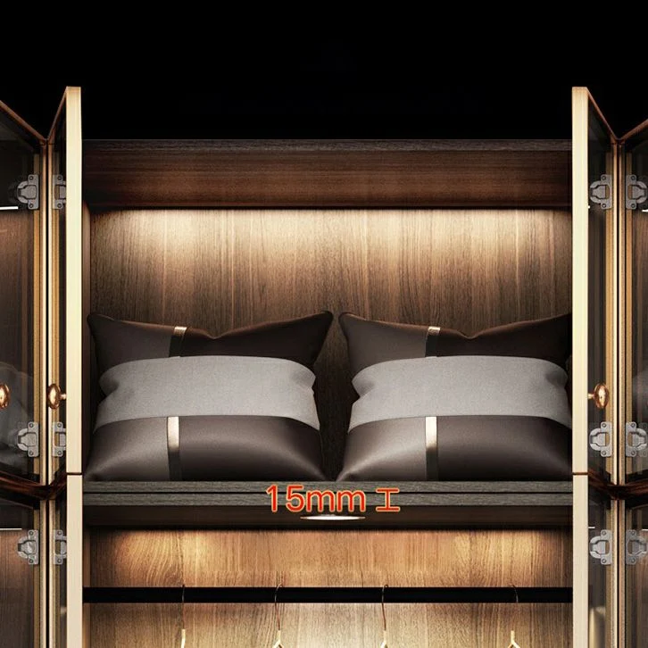 Armario de madera negra con puertas de vidrio Gabinete de almacenamiento interior moderno Clearhalo