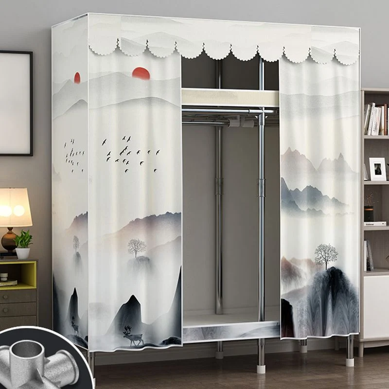 Armario de metal de estilo moderno Armario guardarropa de dormitorio de 2 Teir con patas Rosa Clearhalo