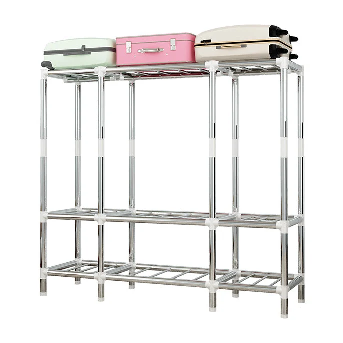 Armario de metal de estilo moderno con varilla de tela, armario empotrado para dormitorio Verde Clearhalo
