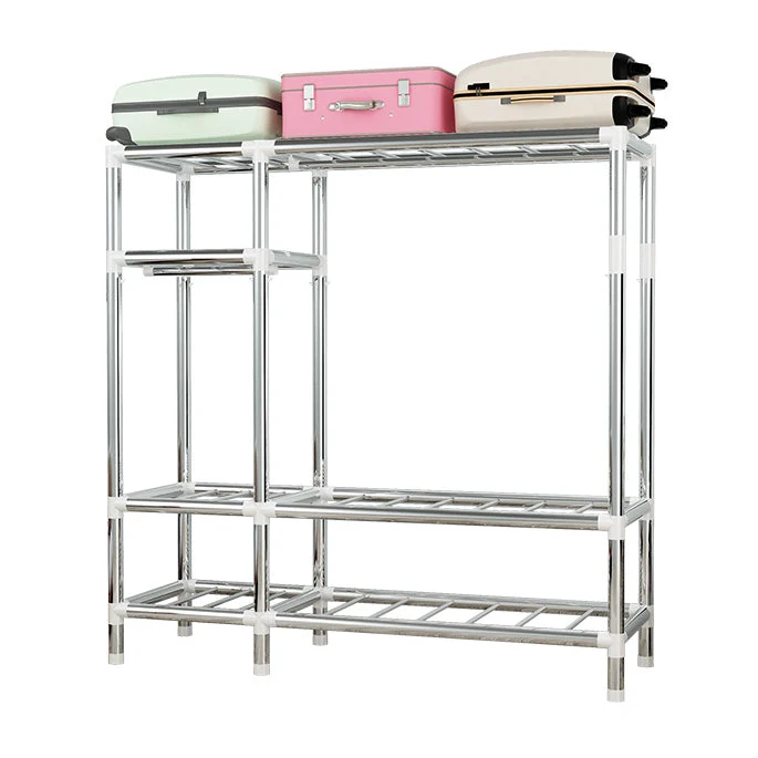 Armario de metal de estilo moderno con varilla de tela, armario empotrado para dormitorio Verde Clearhalo
