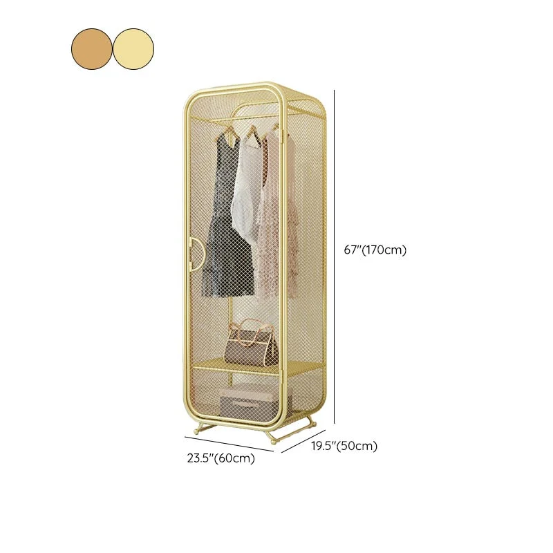 Armario de metal para dormitorio, armario guardarropa rectangular de estilo industrial con puerta Clearhalo