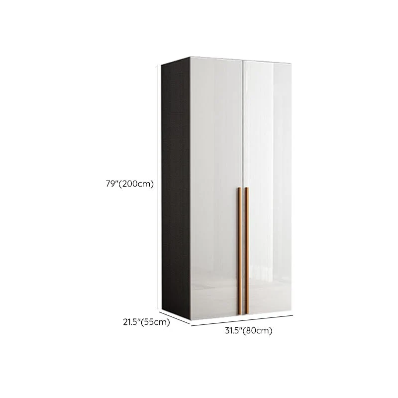 Armario moderno blanco de alto brillo, armario de almacenamiento de madera de ingenierí para el hogar Clearhalo