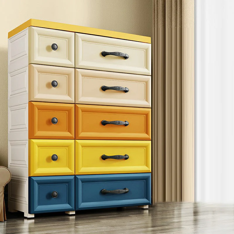 Armario moderno no colgante con patas Gabinete de almacenamiento de plástico Azul Clearhalo