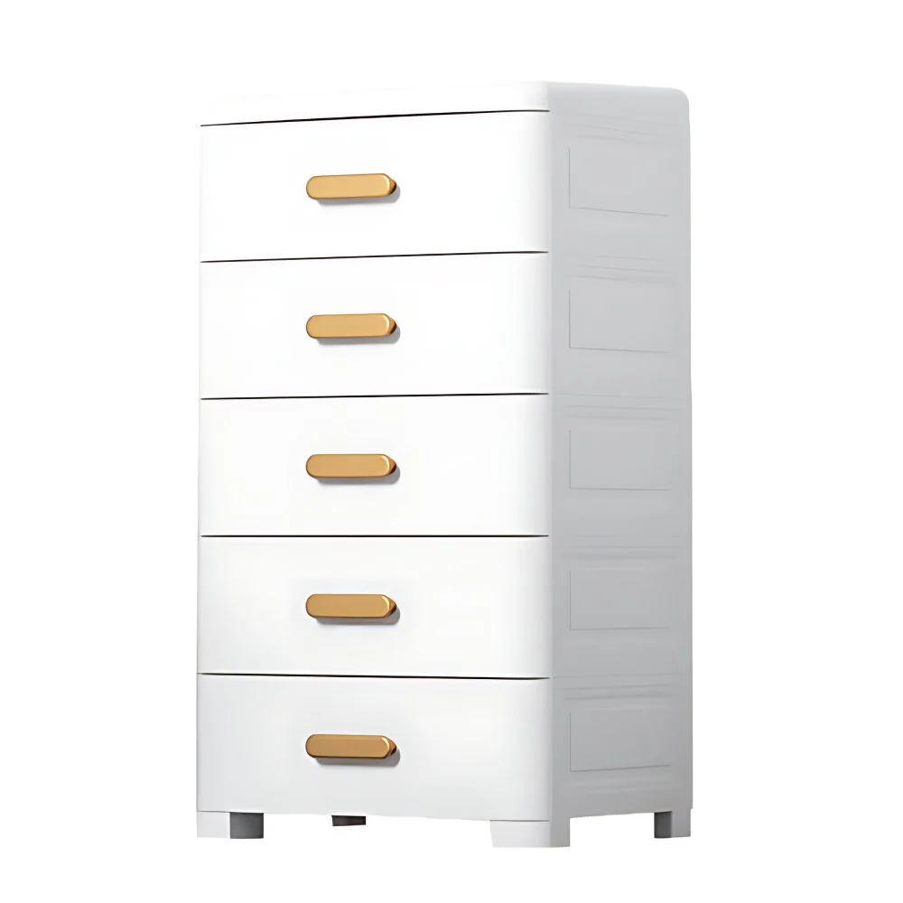 Armario moderno con acabado mate para dormitorio, armario no colgante de plástico Blanco Clearhalo