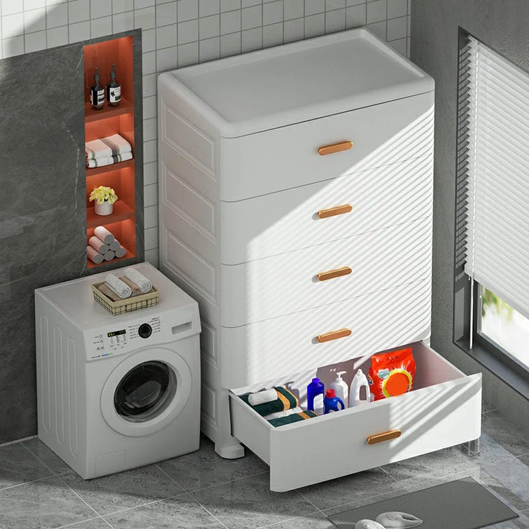 Armario moderno con acabado mate para dormitorio, armario no colgante de plástico Blanco Clearhalo