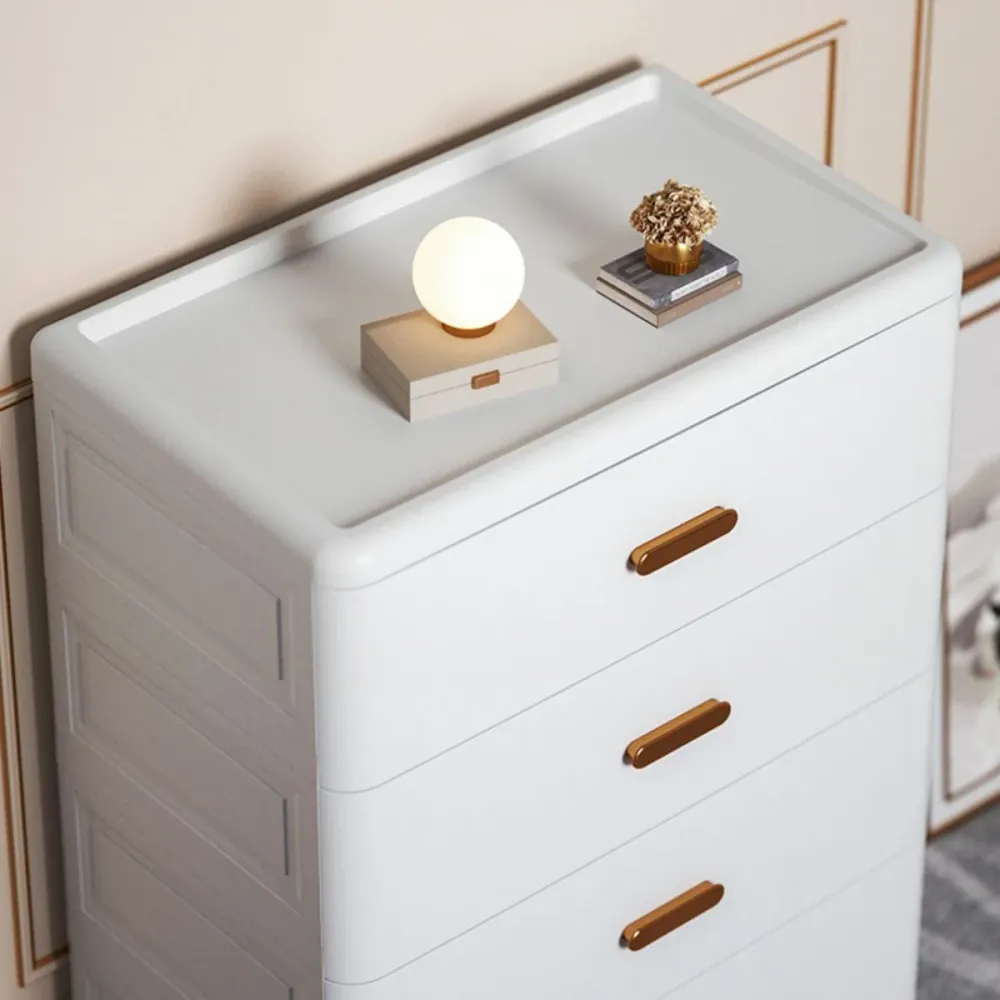 Armario moderno con acabado mate para dormitorio, armario no colgante de plástico Blanco Clearhalo