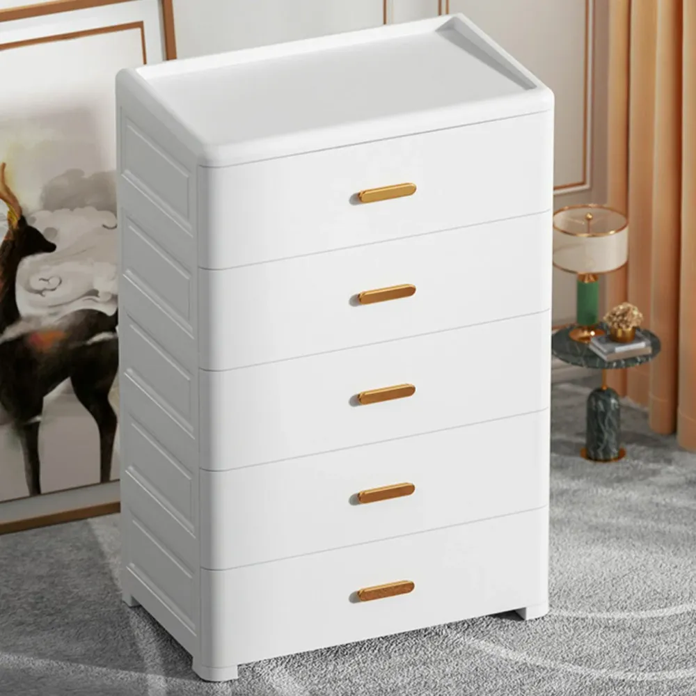 Armario moderno con acabado mate para dormitorio, armario no colgante de plástico Blanco Clearhalo
