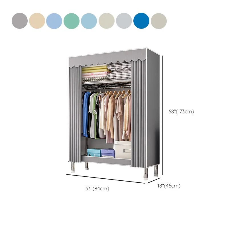 Armario moderno con estructura de metal Armario independiente con barra para ropa Albaricoque Clearhalo