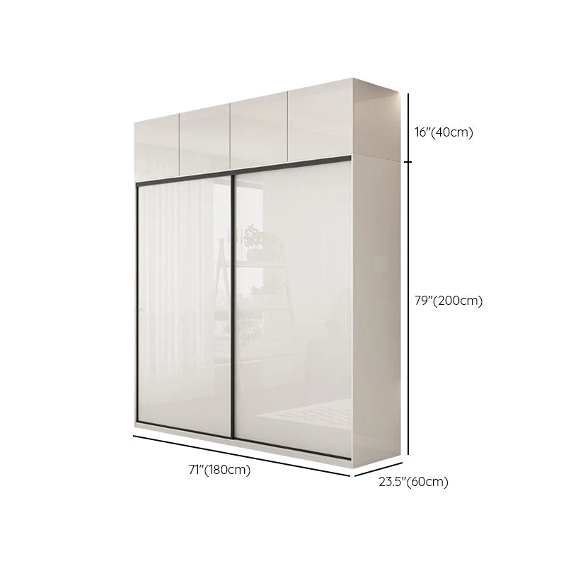 Armario moderno de madera artificial Armario independiente en blanco Clearhalo
