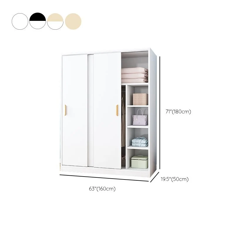 Armario multifuncional contemporáneo independiente del armario del guardarropa del marco de madera Nogal Clearhalo
