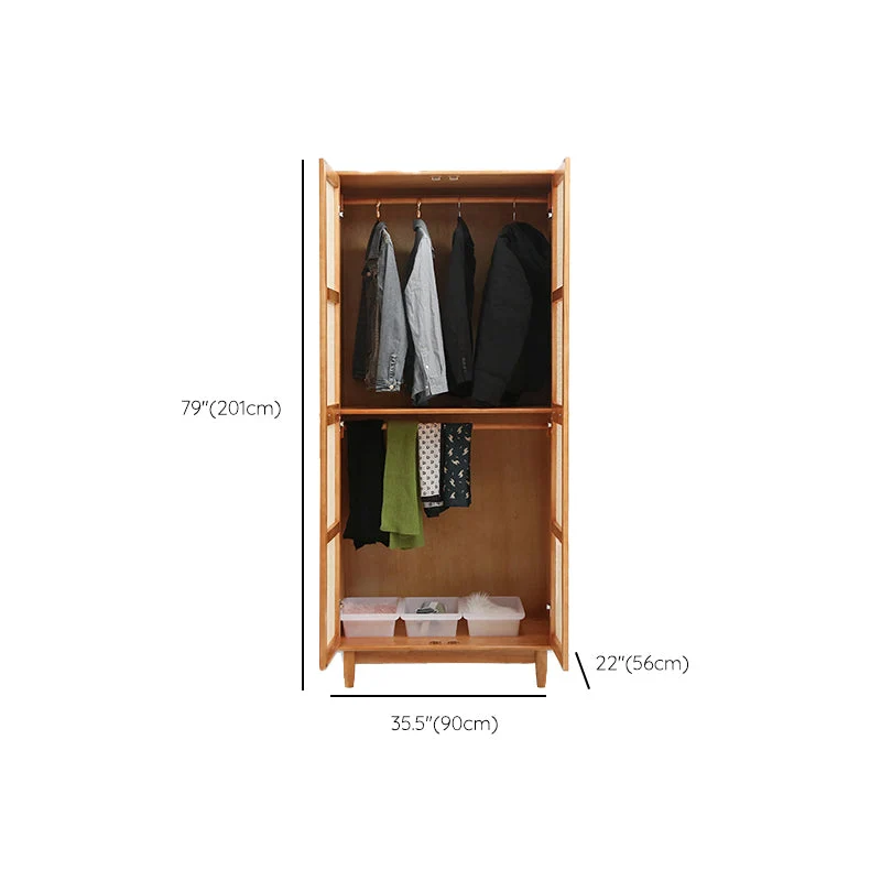 Armario multifuncional moderno independiente de madera maciza natural Clearhalo