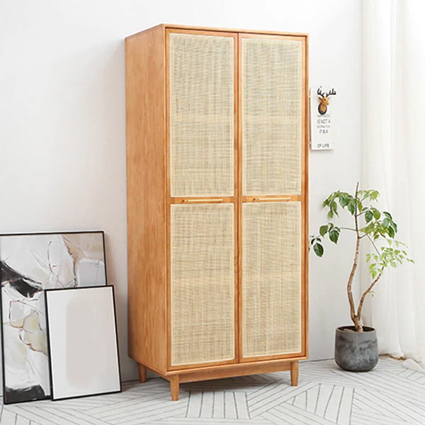 Armario multifuncional moderno independiente de madera maciza natural Clearhalo