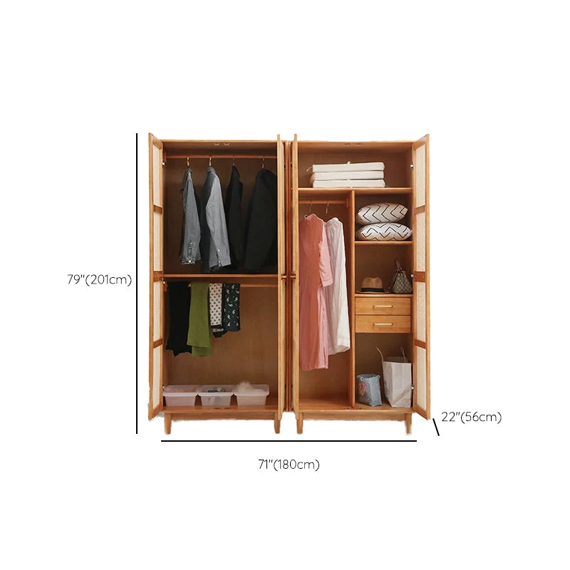 Armario multifuncional moderno independiente de madera maciza natural Clearhalo