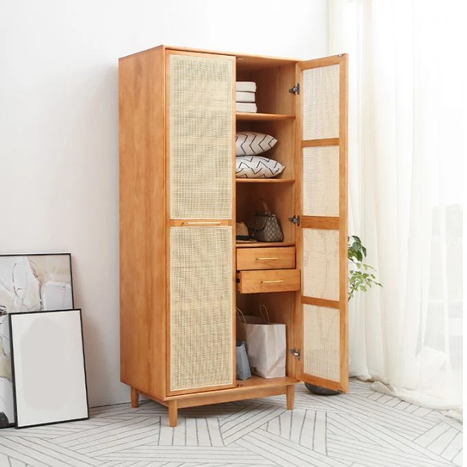 Armario multifuncional moderno independiente de madera maciza natural Clearhalo