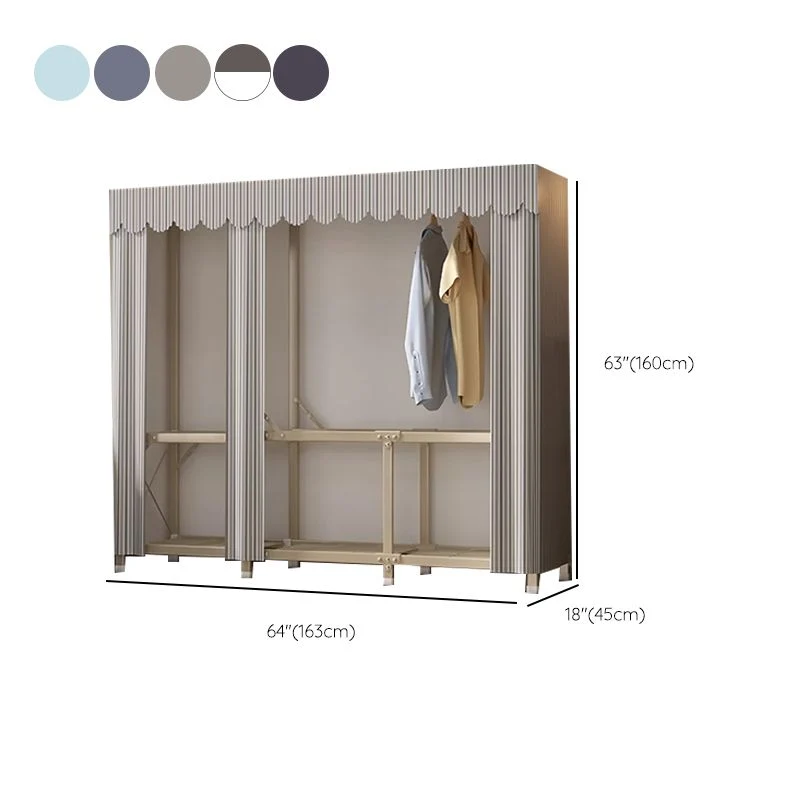 Armario plegable con estructura de metal, armario independiente con estantes Cuadros Clearhalo